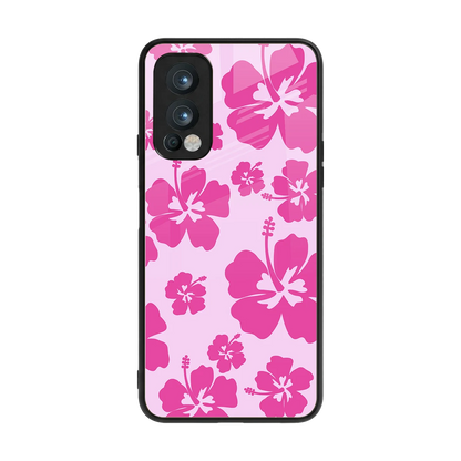 Wildflower Pink back phone cover | glass case for oneplus nord 2