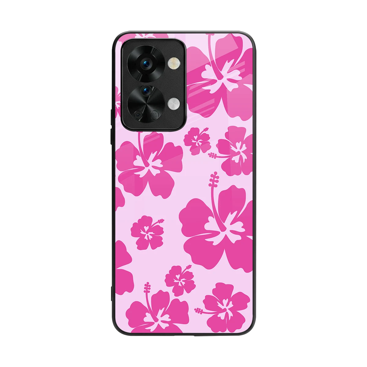 Wildflower Pink back phone cover | glass case for oneplus nord 2t