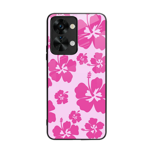 Wildflower Pink back phone cover | glass case for oneplus nord 2t