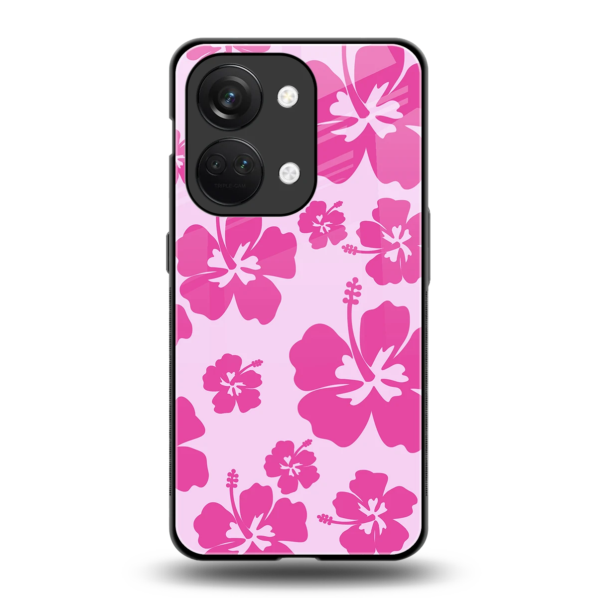 Wildflower Pink back phone cover | glass case for oneplus nord 3