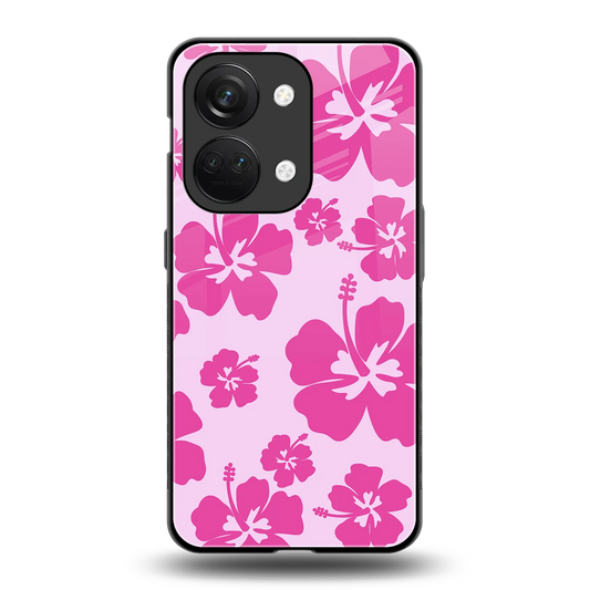 Wildflower Pink back phone cover | glass case for oneplus nord 3