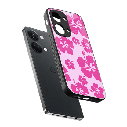 Wildflower Pink sleek oneplus nord 3 cover with tempered glass back and TPU edges