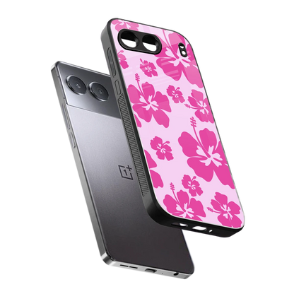 Wildflower Pink sleek oneplus nord 4 cover with tempered glass back and TPU edges