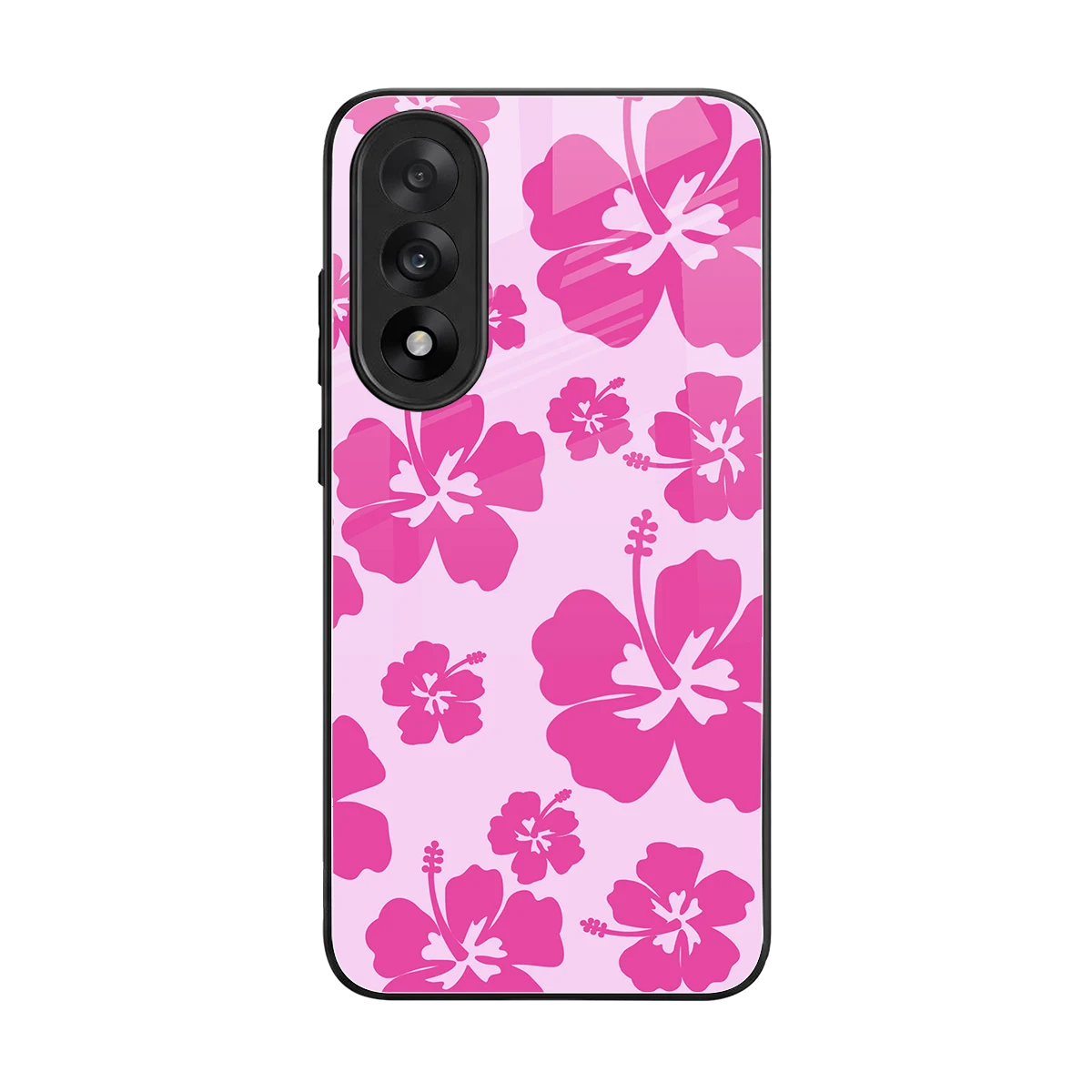 Wildflower Pink back phone cover | glass case for oneplus nord 5