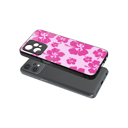 Wildflower Pink sleek oneplus nord ce 2 lite cover with tempered glass back and TPU edges