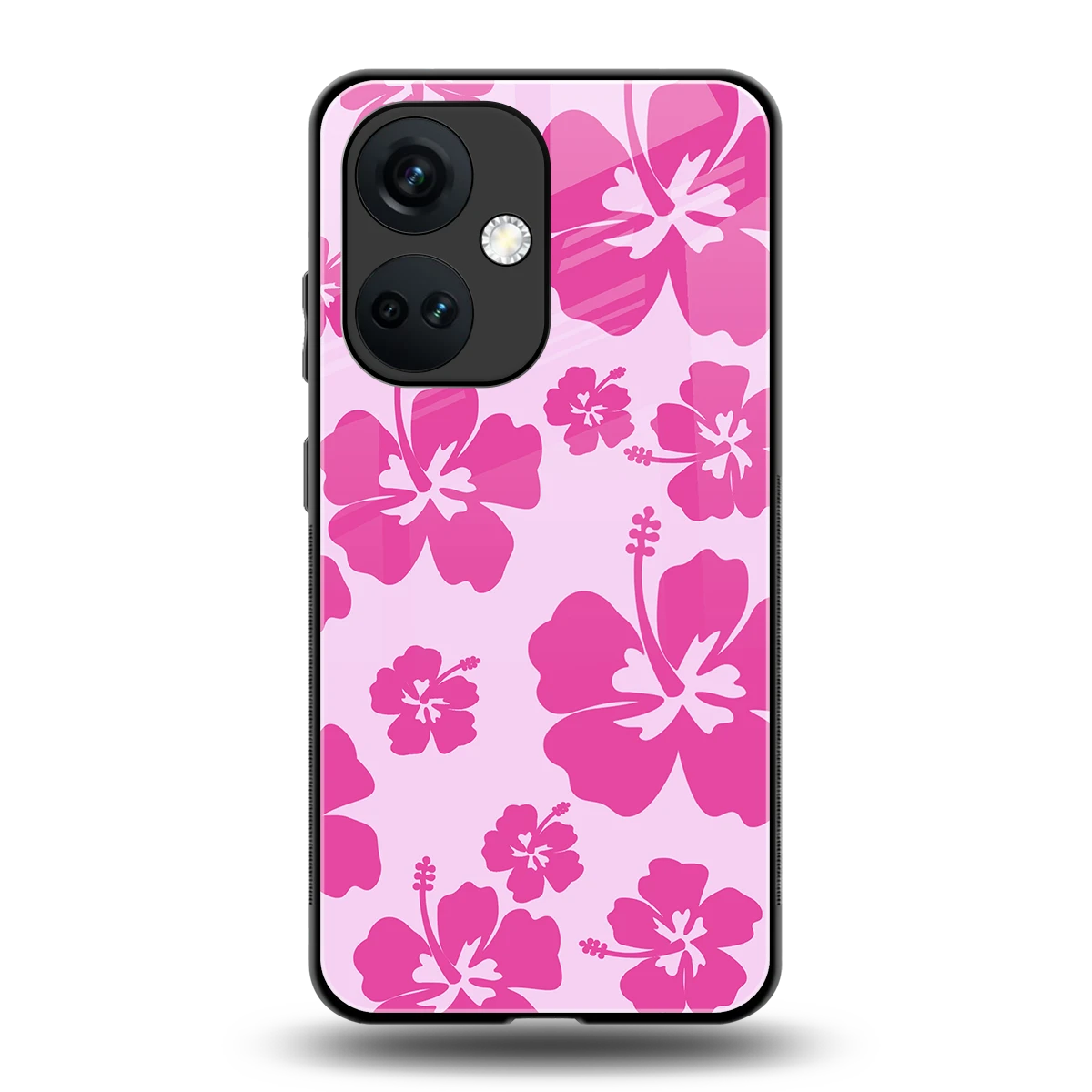 Wildflower Pink back phone cover | glass case for oneplus nord ce 3