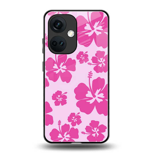 Wildflower Pink back phone cover | glass case for oneplus nord ce 3