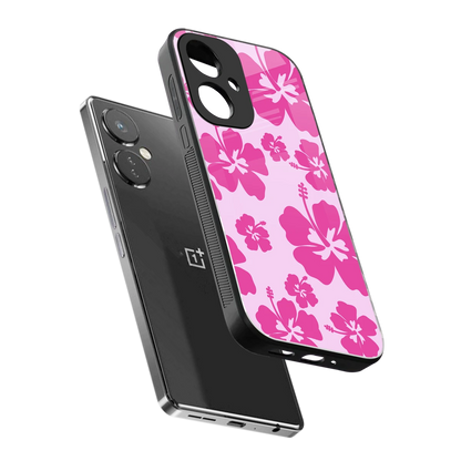 Wildflower Pink sleek oneplus nord ce 3 cover with tempered glass back and TPU edges