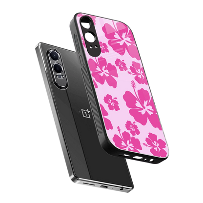 Wildflower Pink sleek oneplus nord ce 4 lite cover with tempered glass back and TPU edges