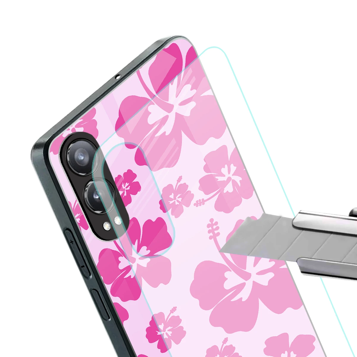 Wildflower Pink stylish phone case for oneplus nord ce 4 lite | glossy glass and slim fit