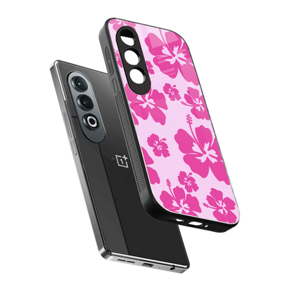 Wildflower Pink sleek oneplus nord ce 4 cover with tempered glass back and TPU edges