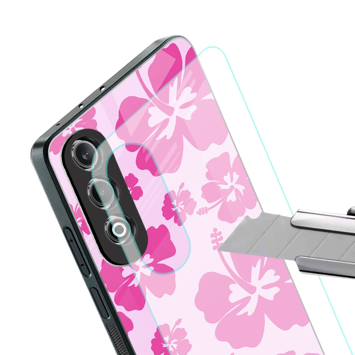 Wildflower Pink stylish phone case for oneplus nord ce 4 | glossy glass and slim fit