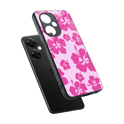Wildflower Pink sleek oneplus nord ce 3 lite cover with tempered glass back and TPU edges