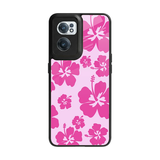Wildflower Pink back phone cover | glass case for oneplus nord ce 2