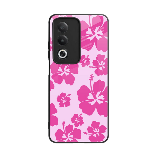 Wildflower Pink back phone cover | glass case for oppo a3 pro