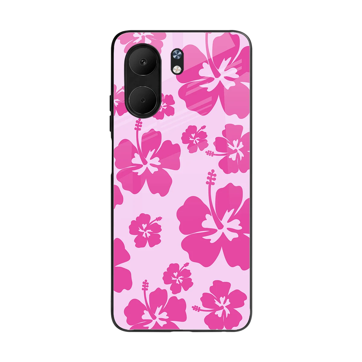 Wildflower Pink back phone cover | glass case for oppo a5x 5g