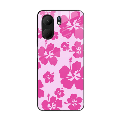 Wildflower Pink back phone cover | glass case for oppo a5x 5g