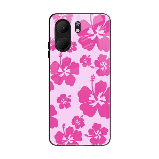 Wildflower Pink back phone cover | glass case for oppo a5x 5g