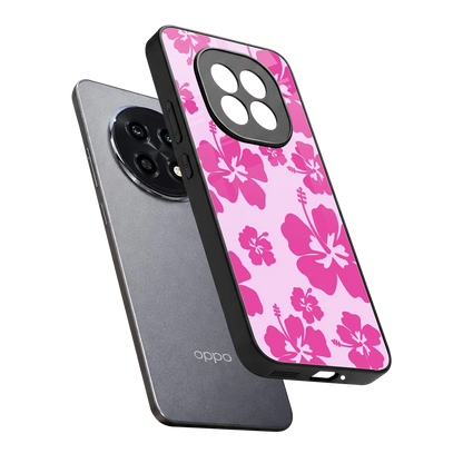 Wildflower Pink sleek oppo f29 pro 5g cover with tempered glass back and TPU edges