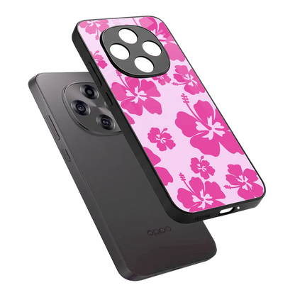 Wildflower Pink sleek oppo f31 pro 5g cover with tempered glass back and TPU edges