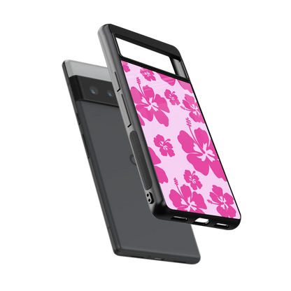Wildflower Pink sleek google pixel 6 pro cover with tempered glass back and TPU edges