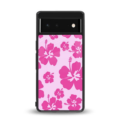 Wildflower Pink back phone cover | glass case for google pixel 6a