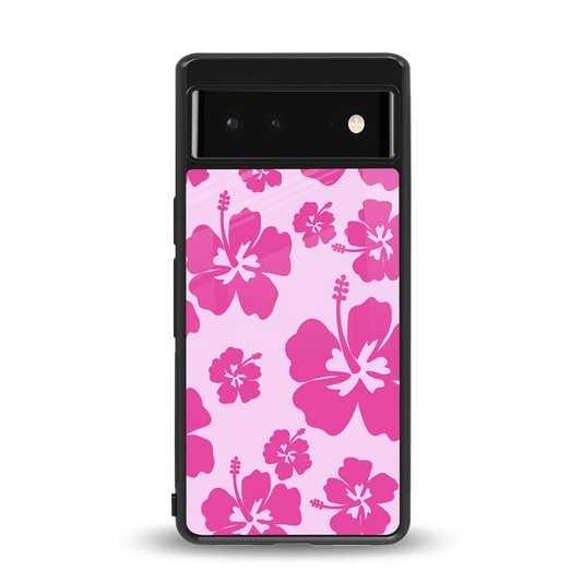 Wildflower Pink back phone cover | glass case for google pixel 6a