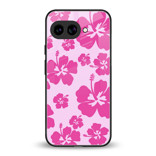 Wildflower Pink back phone cover | glass case for google pixel 9a