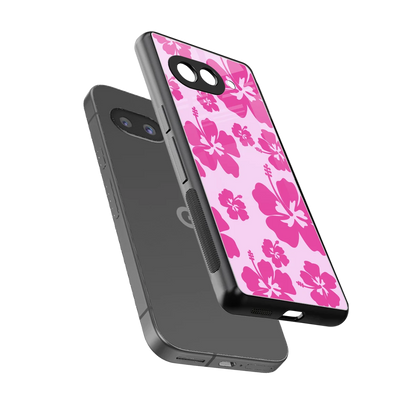Wildflower Pink sleek google pixel 10a cover with tempered glass back and TPU edges