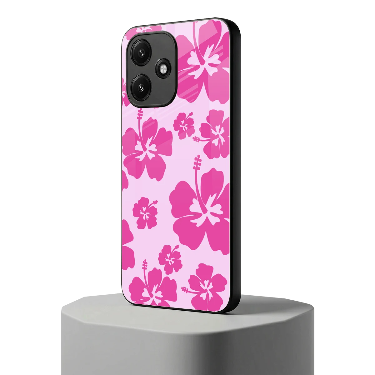 Wildflower Pink redmi 12 5g mobile cover | shockproof glass phone case