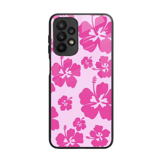 Wildflower Pink back phone cover | glass case for samsung galaxy a23