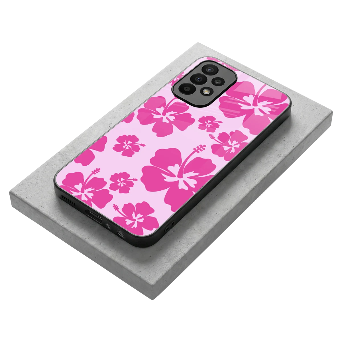 Wildflower Pink stylish phone case for samsung galaxy a23 | glossy glass and slim fit