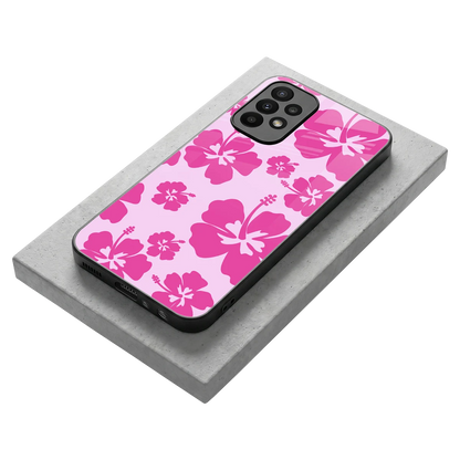 Wildflower Pink stylish phone case for samsung galaxy a23 | glossy glass and slim fit