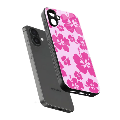 Wildflower Pink sleek samsung galaxy a06 5g cover with tempered glass back and TPU edges