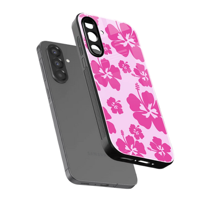 Wildflower Pink sleek samsung galaxy a17 5g cover with tempered glass back and TPU edges