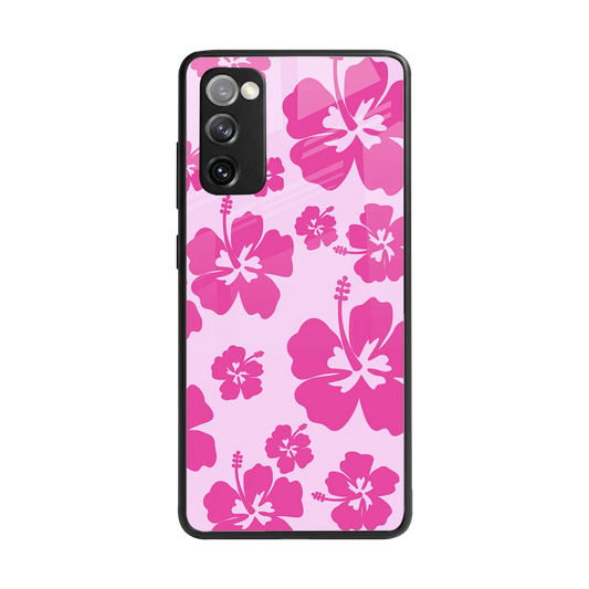 Wildflower Pink back phone cover | glass case for samsung galaxy s20 fe