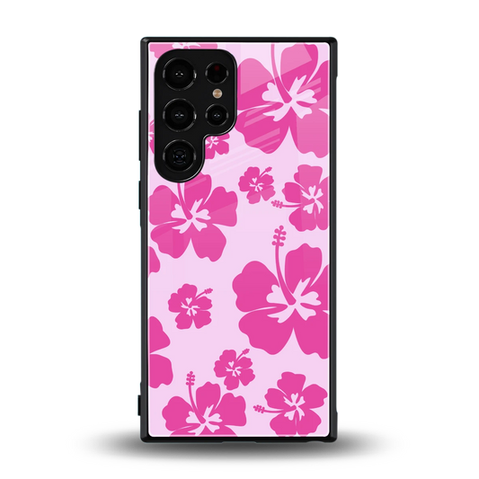 Wildflower Pink back phone cover | glass case for samsung galaxy s24 ultra