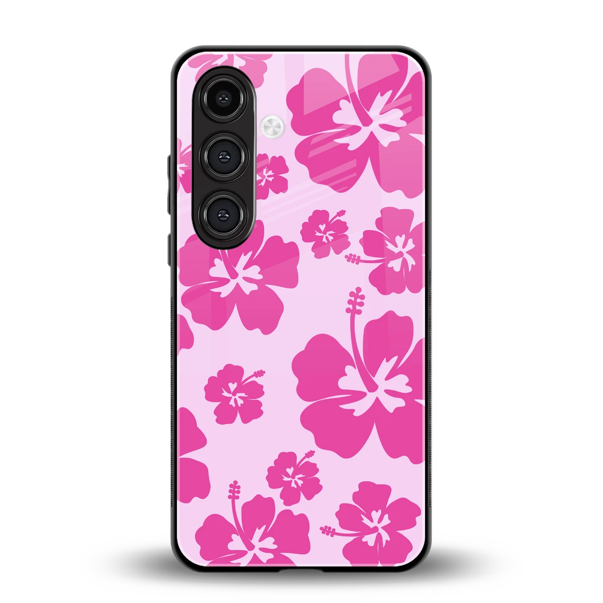Wildflower Pink back phone cover | glass case for samsung galaxy s24