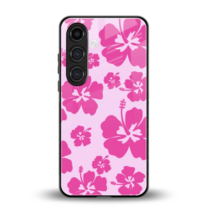 Wildflower Pink back phone cover | glass case for samsung galaxy s24 fe