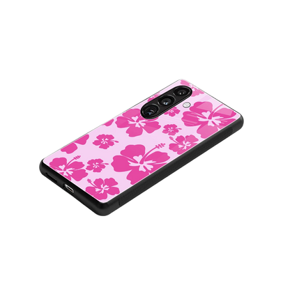 Wildflower Pink stylish phone case for samsung galaxy s24 | glossy glass and slim fit