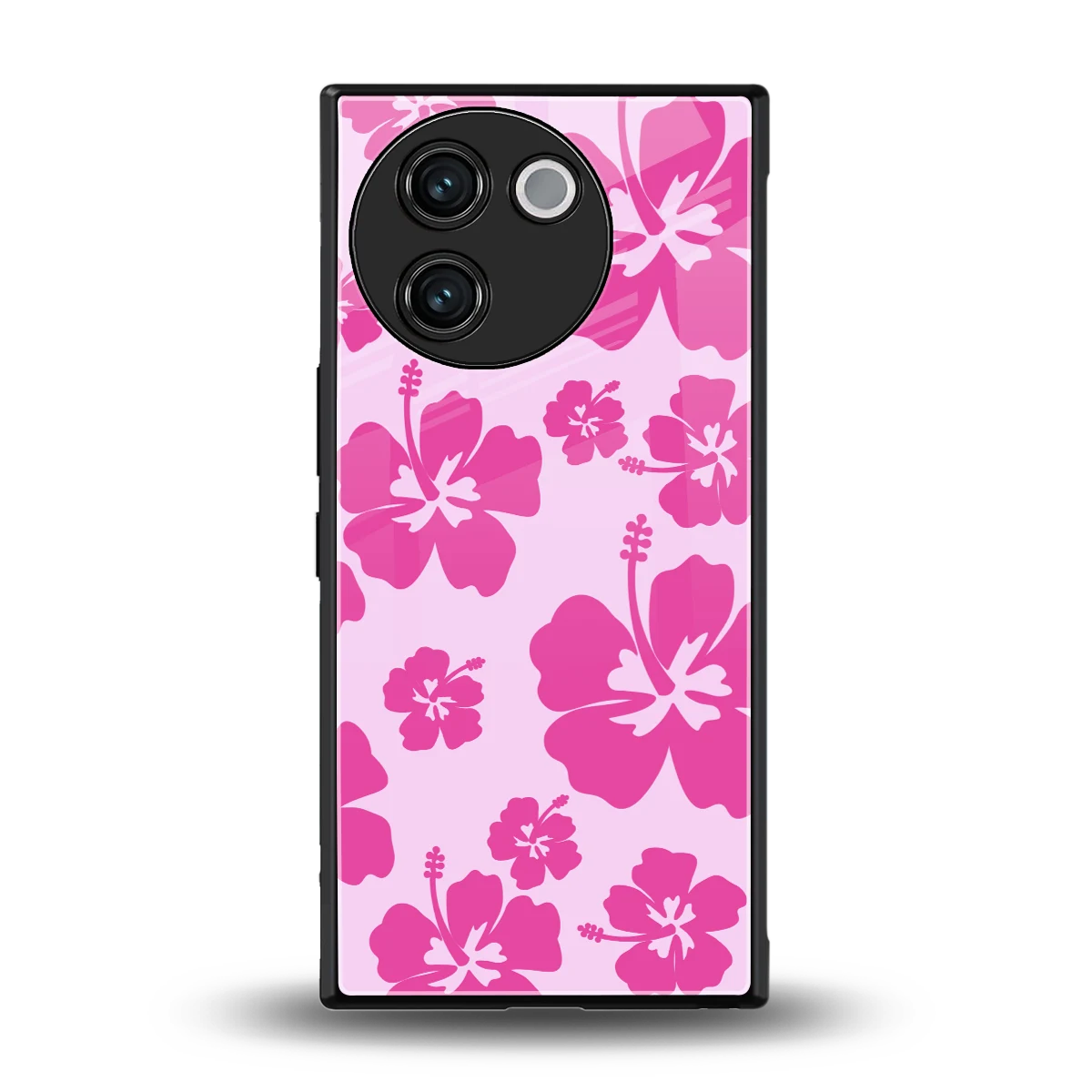 Wildflower Pink back phone cover | glass case for vivo v30e