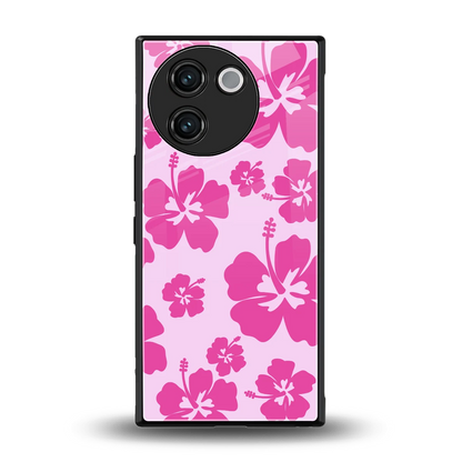 Wildflower Pink back phone cover | glass case for vivo v30e