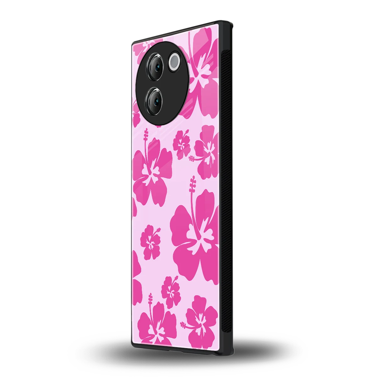 Wildflower Pink vivo v30e mobile cover | shockproof glass phone case