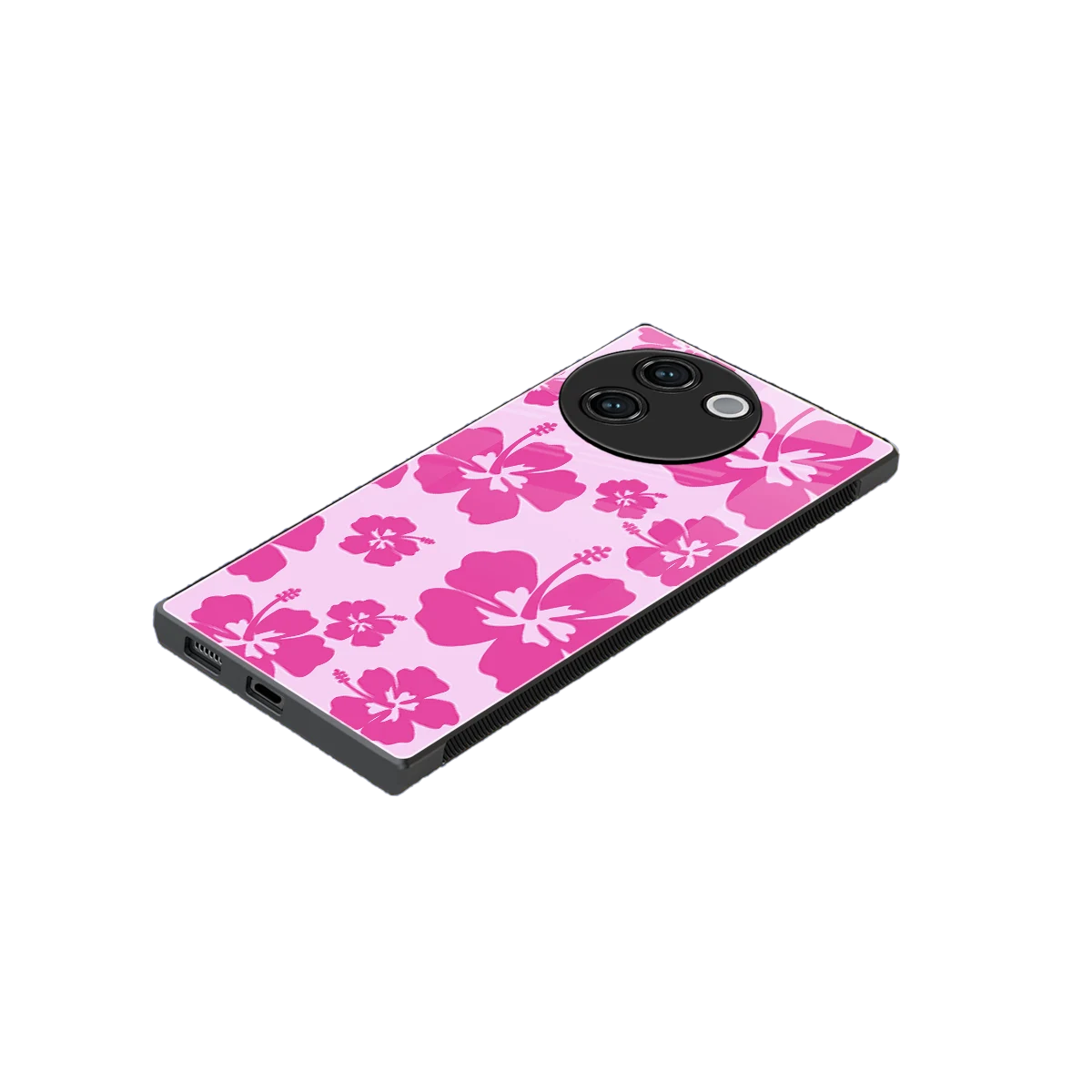 Wildflower Pink stylish phone case for vivo v30e | glossy glass and slim fit
