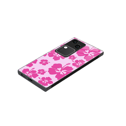 Wildflower Pink stylish phone case for vivo v30 | glossy glass and slim fit