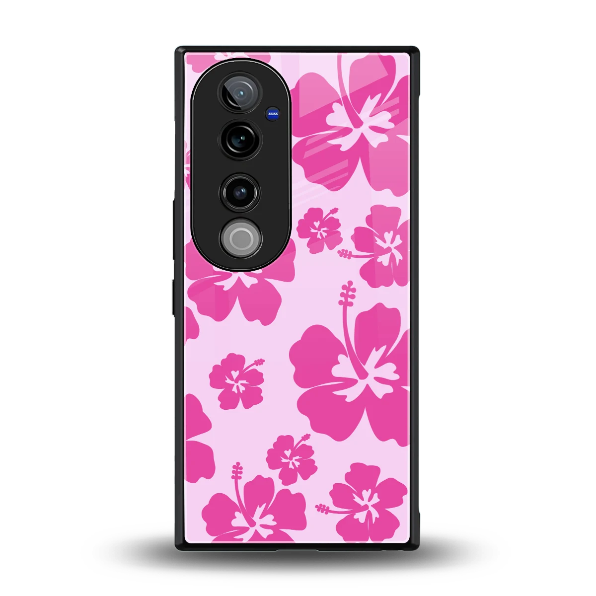 Wildflower Pink back phone cover | glass case for vivo v40 pro