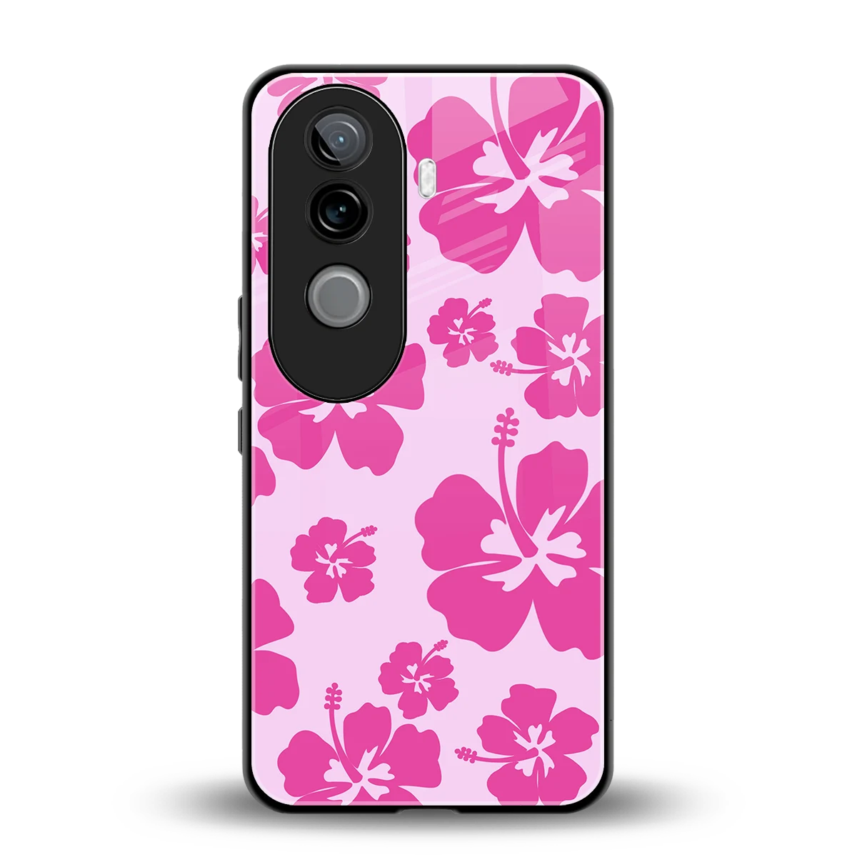 Wildflower Pink back phone cover | glass case for vivo v40e