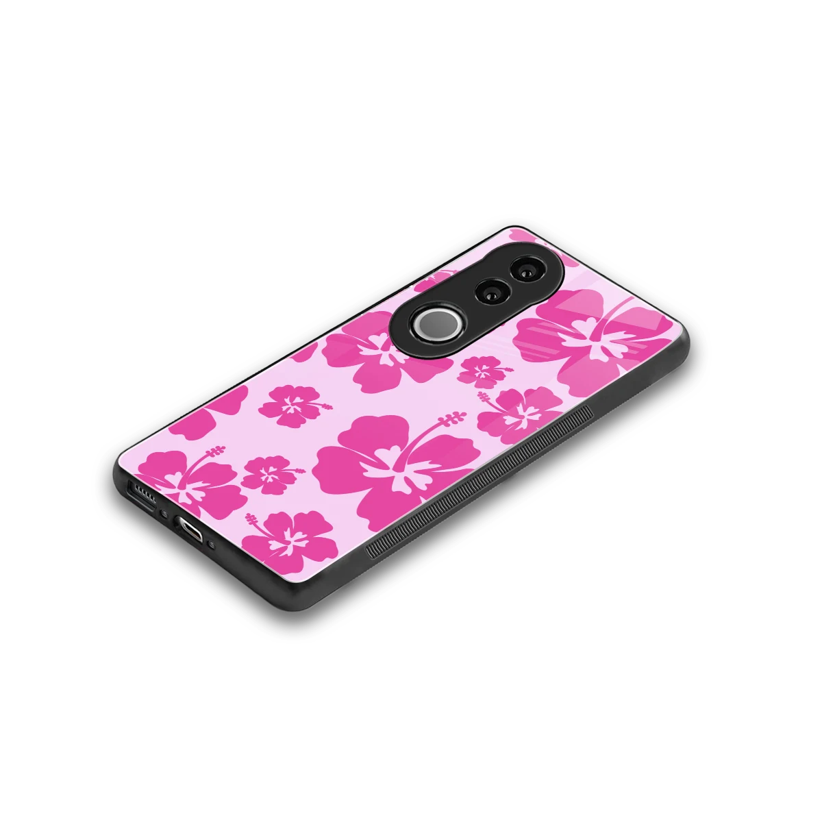 Wildflower Pink stylish phone case for vivo v50 | glossy glass and slim fit