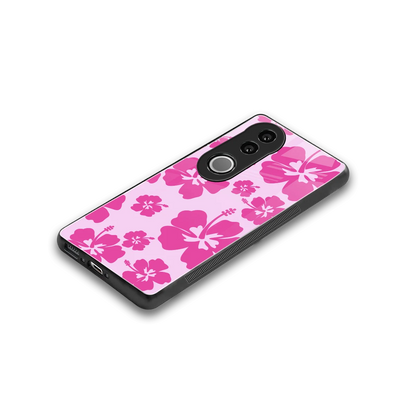 Wildflower Pink stylish phone case for vivo v50 | glossy glass and slim fit