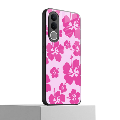 Wildflower Pink vivo v70 fe mobile cover | shockproof glass phone case